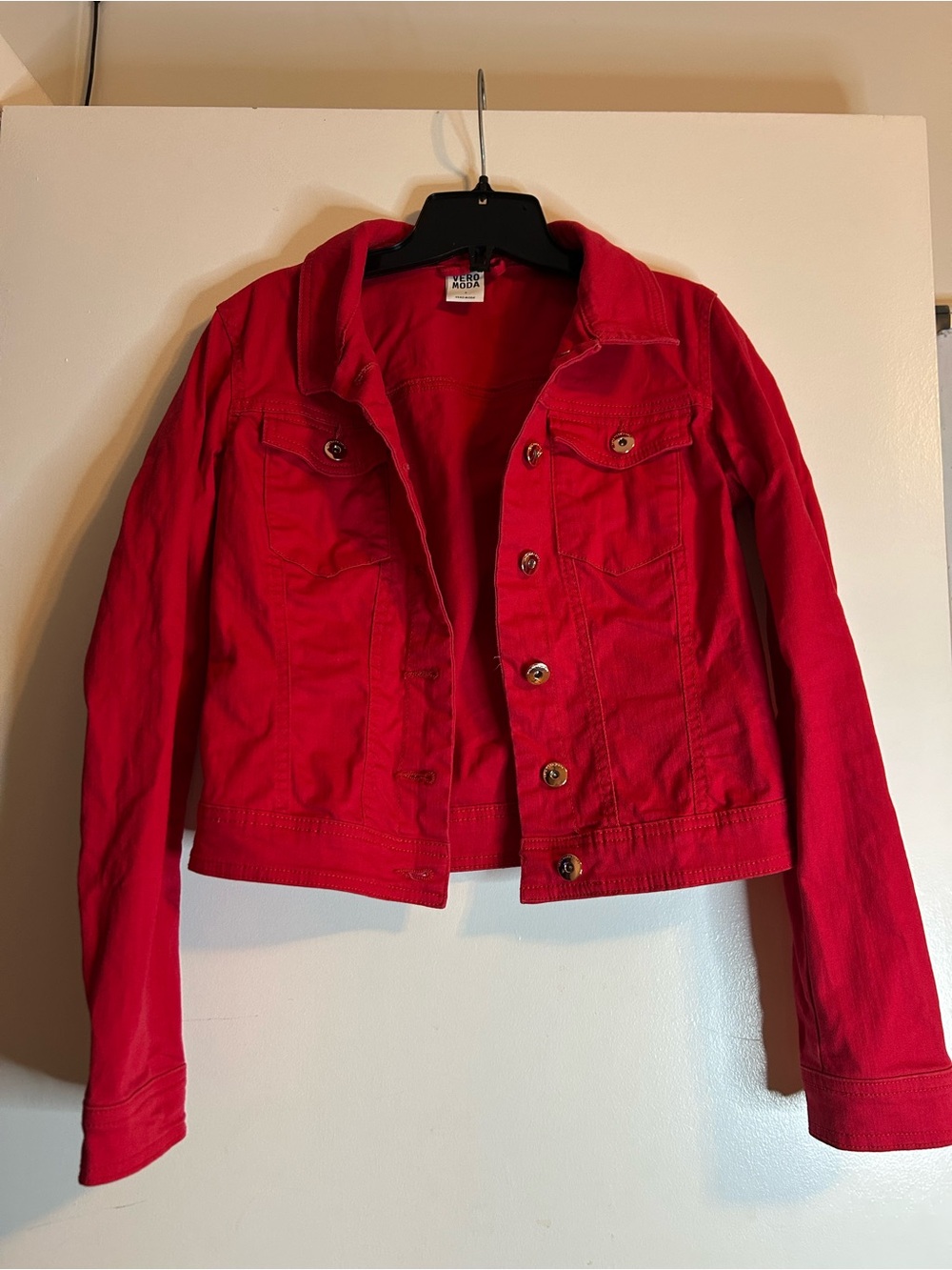 Vero Moda Bright Red Denim Jacket Women’s Size S